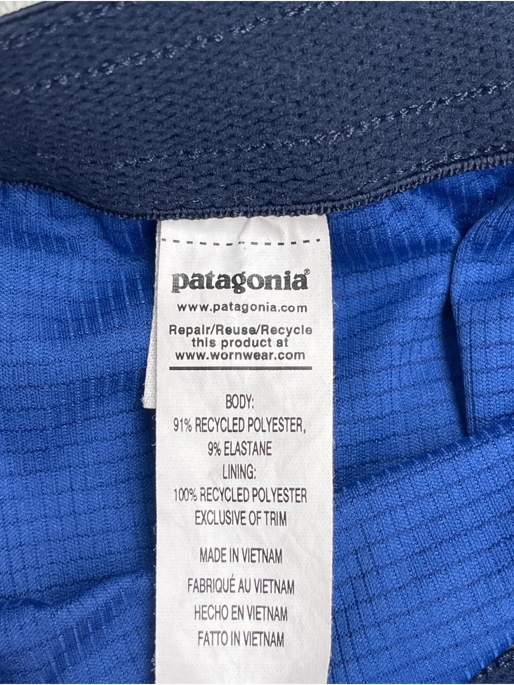Patagonia Men’s Nine Trails lined Blue Athletic Training Shorts 8” inseam gym M